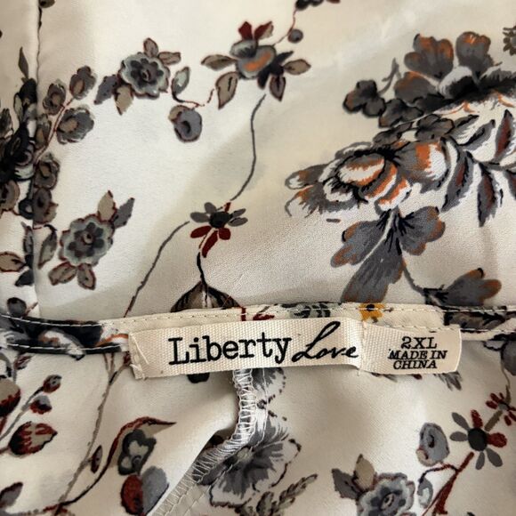 Liberty Love Sweater Women's 2XL Floral Open Kimono Lightweight Cardigan - Picture 6 of 8